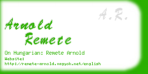 arnold remete business card